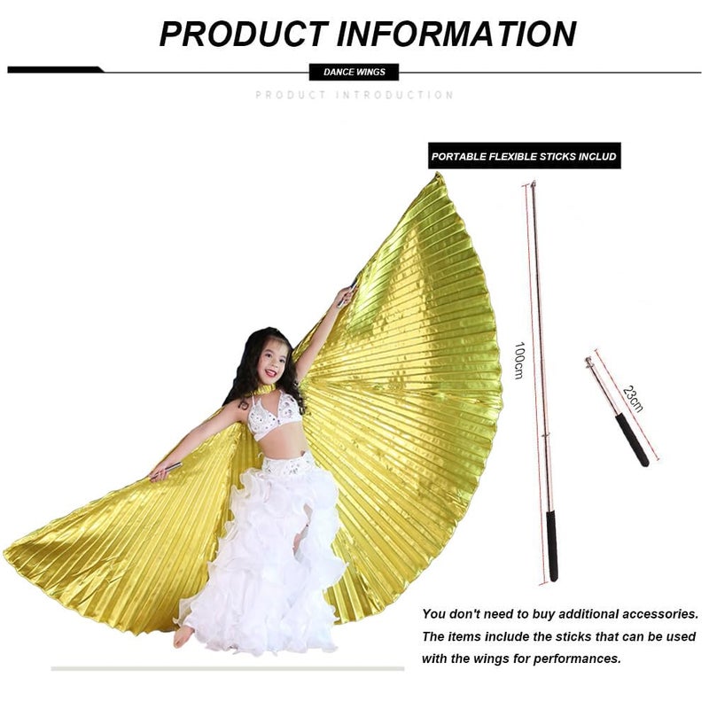 Nimiman Belly Dance Wings for Children Kids Belly Dance Costume Wing with Sticks (Red) - Image 5